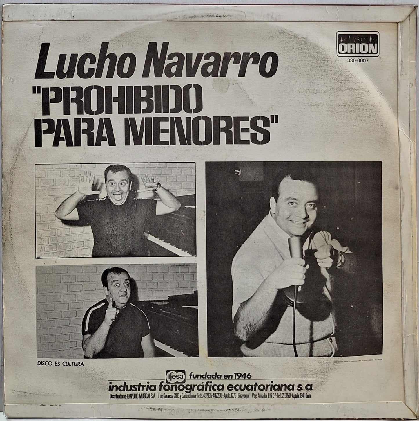 LUCHO NAVARRO - PROHIBIDO PARA MENORES  LP