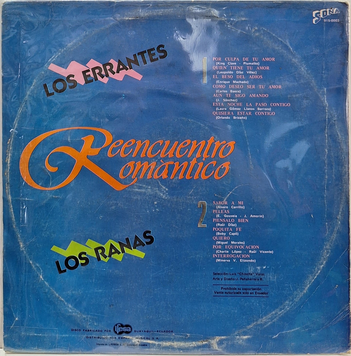 LOS ERRANTES Y LOS RANAS - REENCUENTRO ROMANTICOS  LP