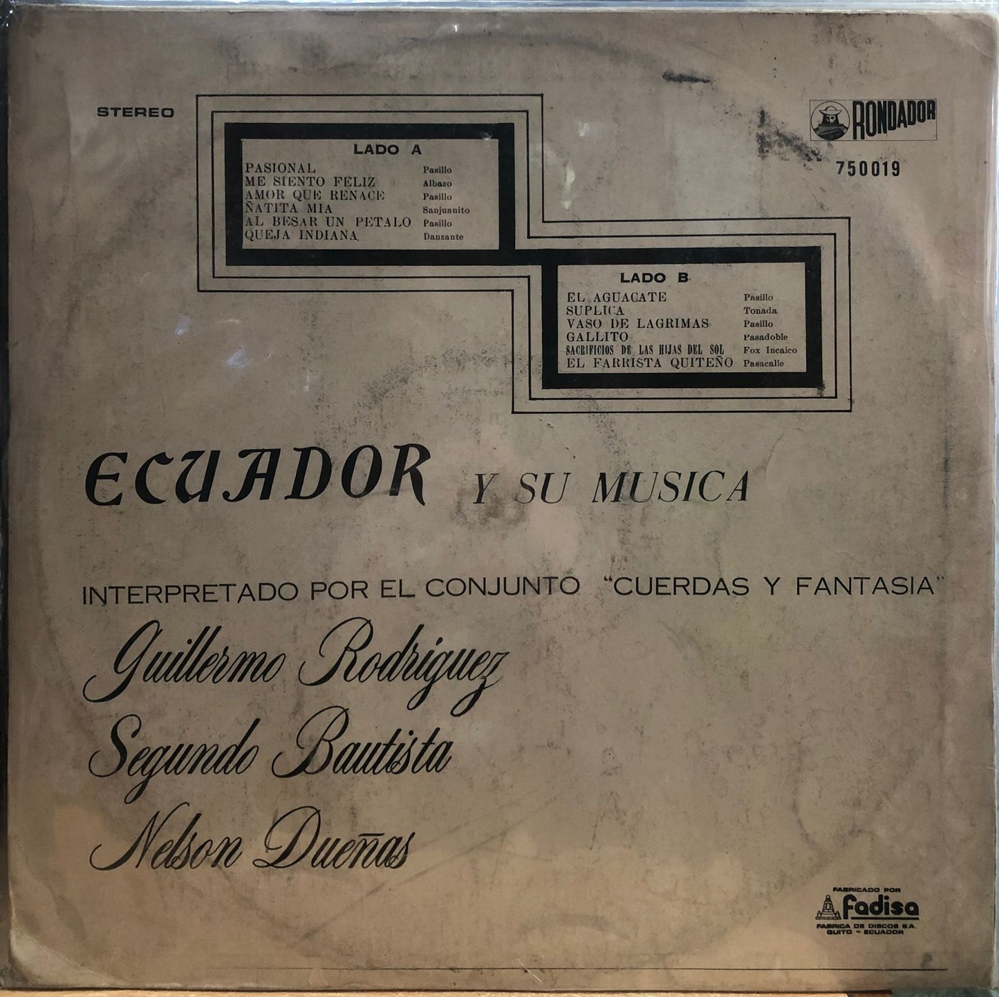 CONJUNTO CUERDAS Y FANTASIA - ECUADOR Y SU MUSICA LP