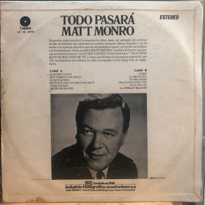 MATT MONRO - TODO PASARA LP