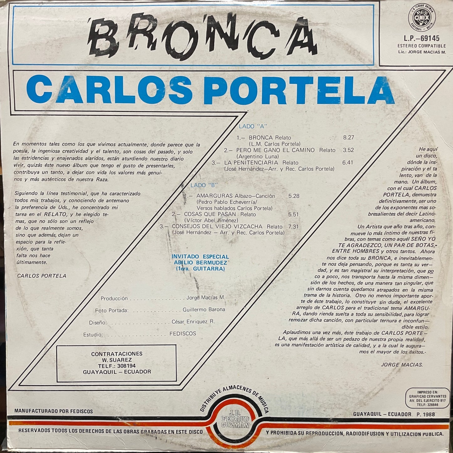 CARLOS PORTELA - BRONCA LP