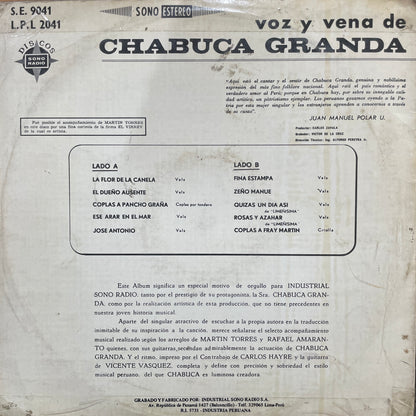 CHABUCA GRANDA - VOZ Y VENA DE LP