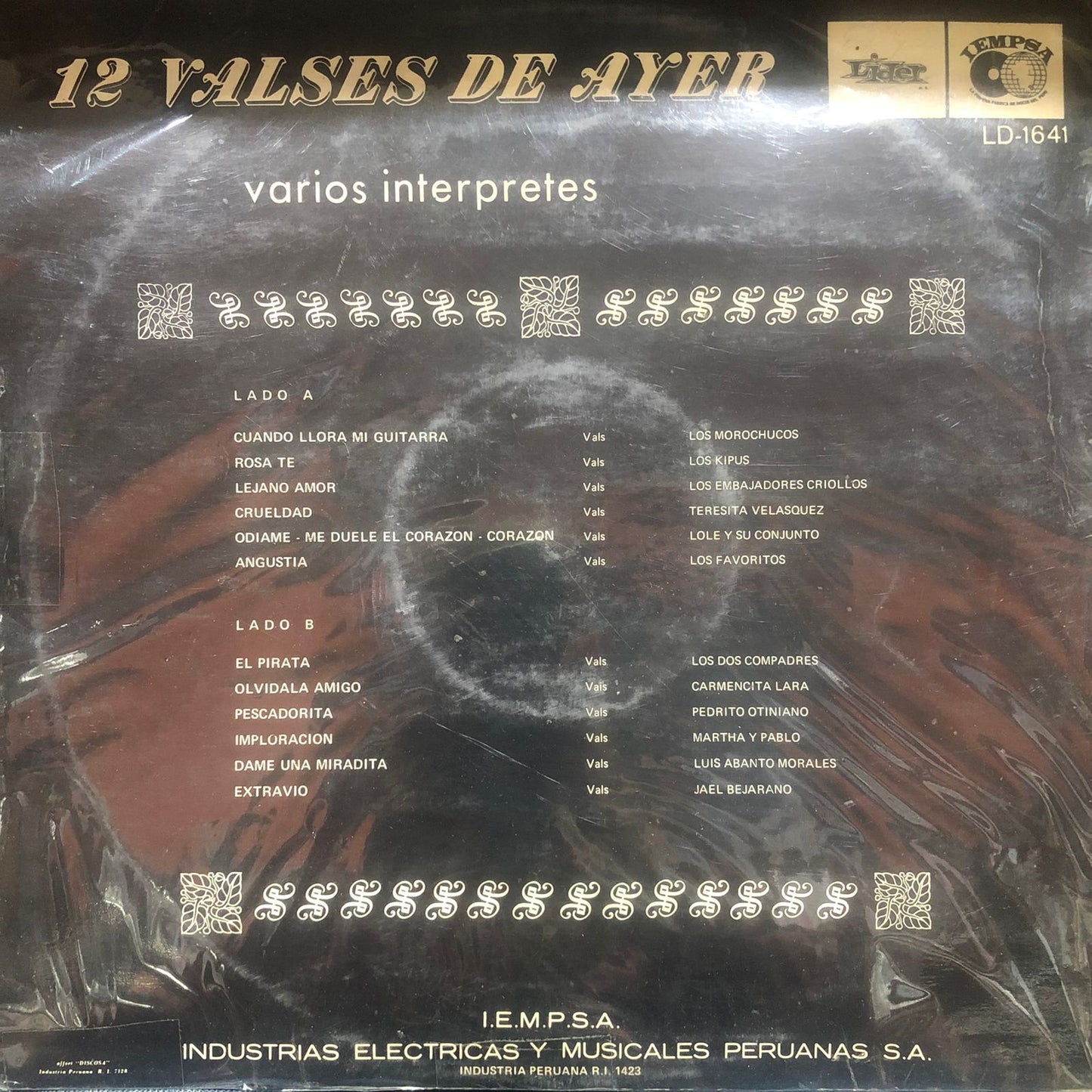 12 VALSES DE AYER - VARIOS INTERPRETES LP