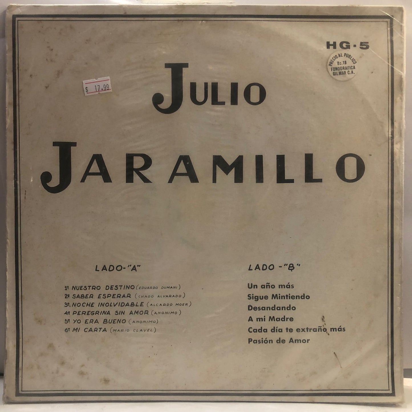 JULIO JARAMILLO - JULIO  LP