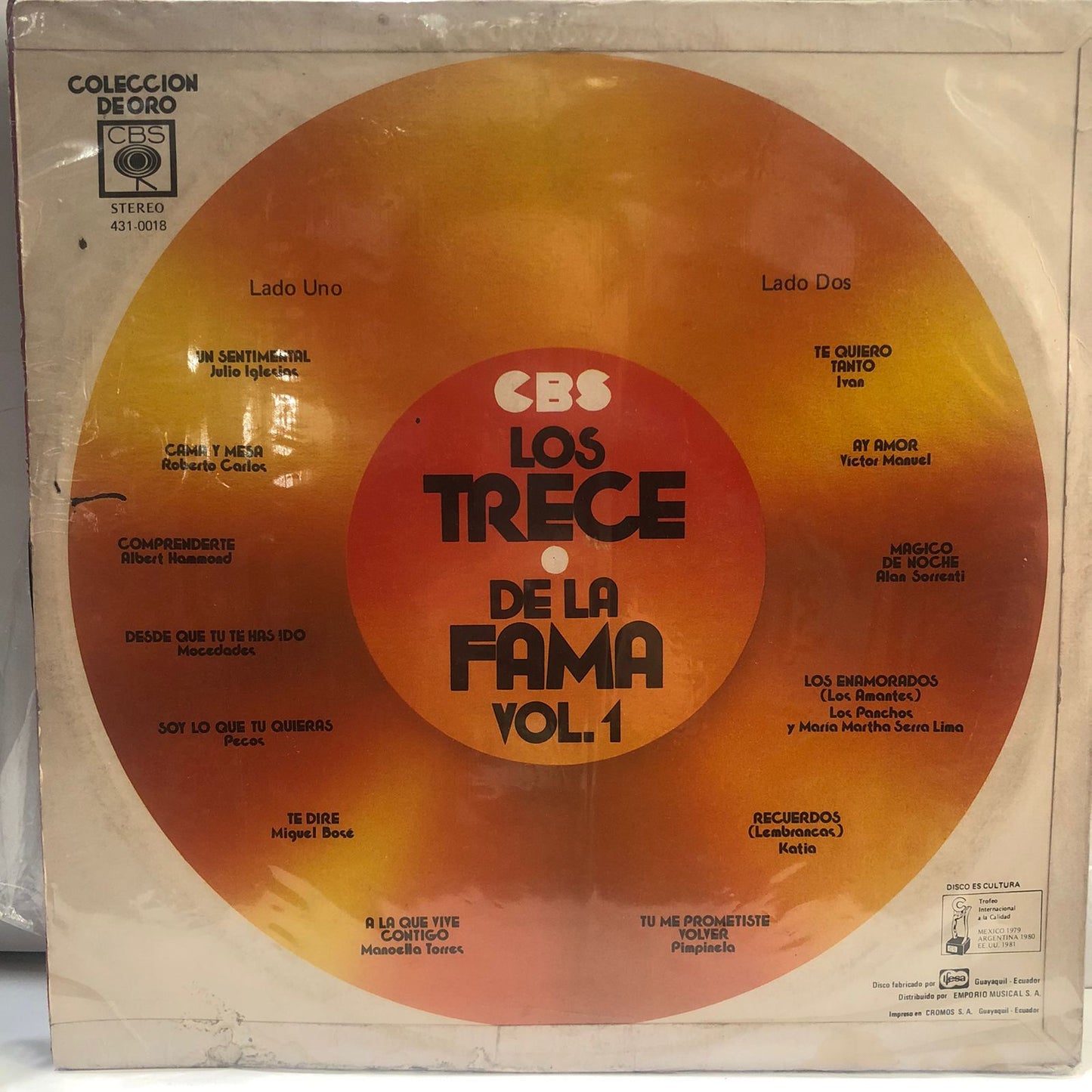 LOS TRECE DE LA FAMA VOL.1 LP Circulo Musical