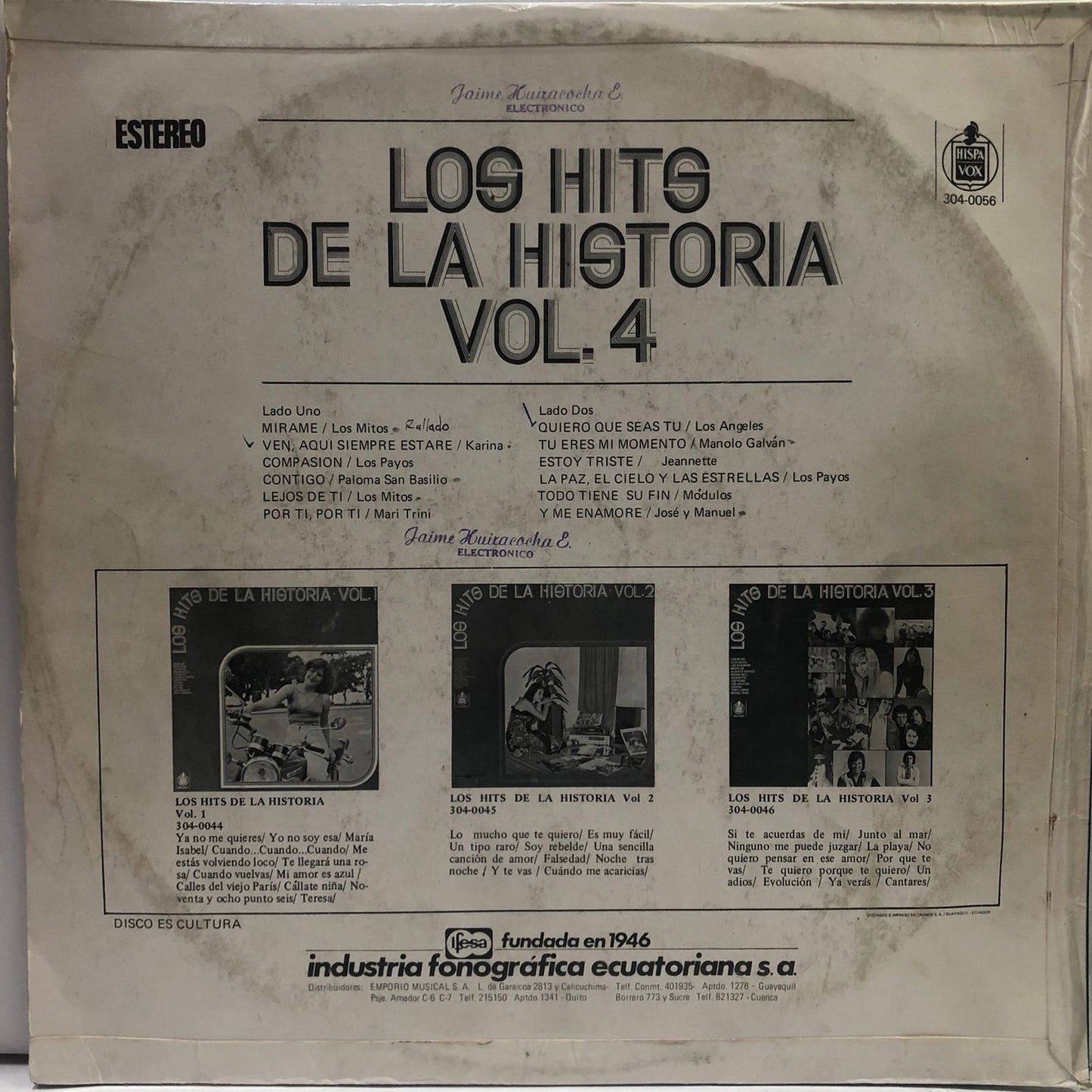 LOS HITS DE LA HISTORIA VOL.4 LP
