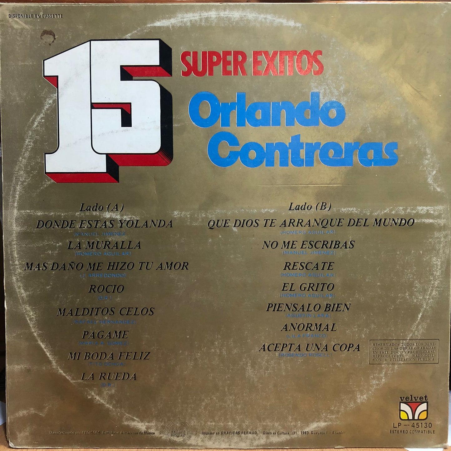 ORLANDO CONTRERAS - 16 SUPER EXITOS LP