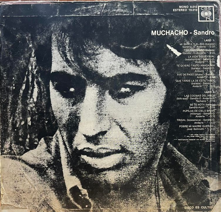 SANDRO - TEMAS DE SU PELICULA MUCHACHO LP