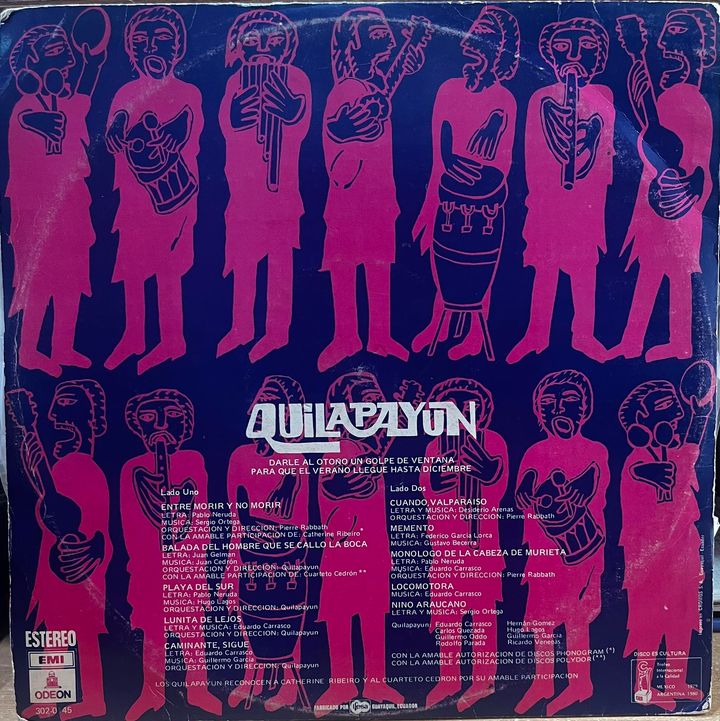 QUILAPAYUN - DARLE AL OTOÑO UN GOLPE DE VENTANA LP