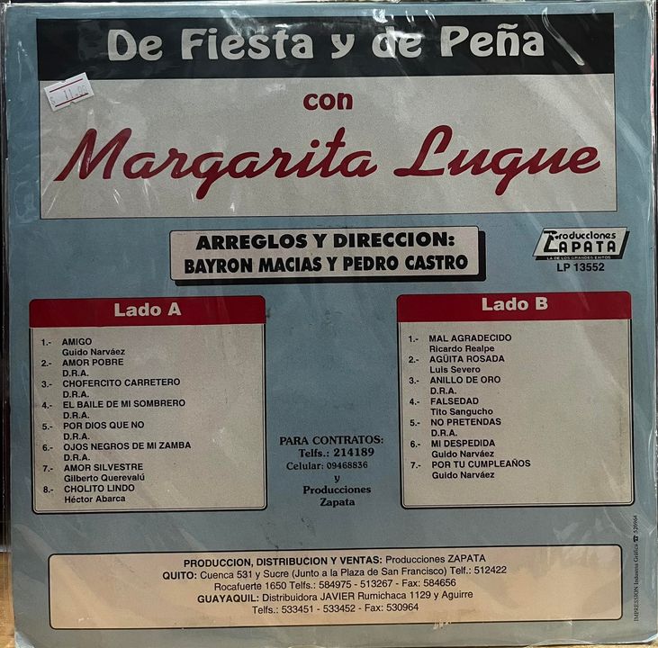 MARGARITA LUQUE - DE FIESTA Y DE PENA LP