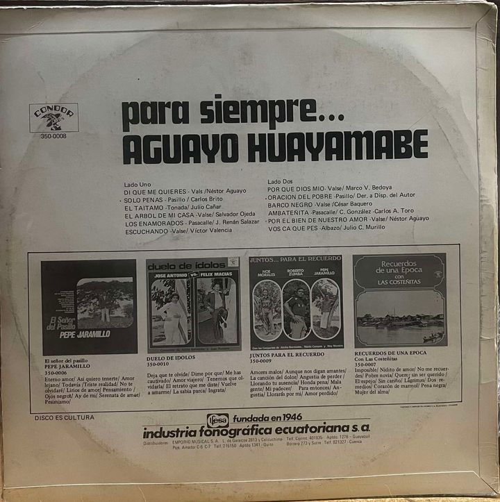 DUO AGUAYO HUAYAMABE - PARA SIEMPRE LP