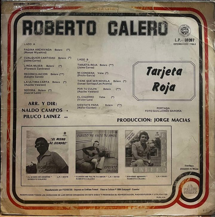 ROBERTO CALERO -  TARJETA ROJA