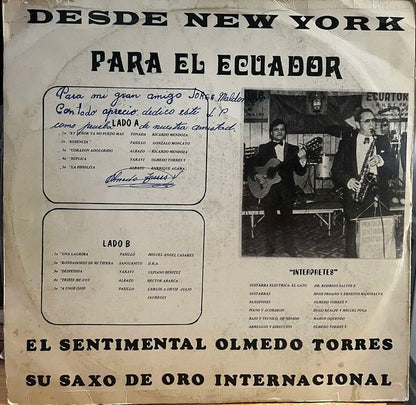 OLMEDO TORRES - DESDE NEW YORK PARA EL ECUADOR LP