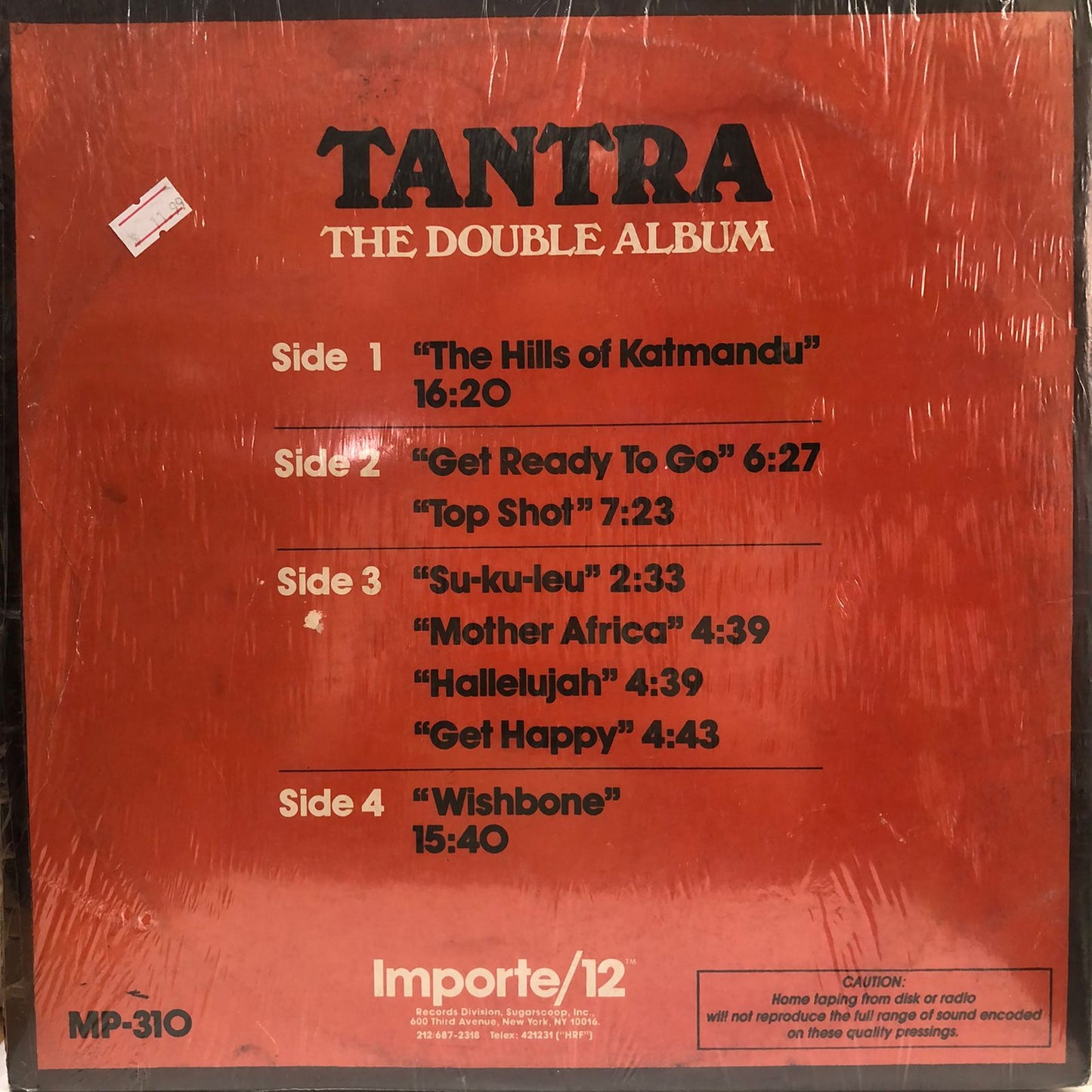 TANTRA - THE DOUBLE ALBUM  2 LPS