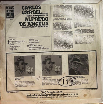 CARLOS GARDEL -CON LA ORQUESTA DE ALFREDO DE ANGELIS LP