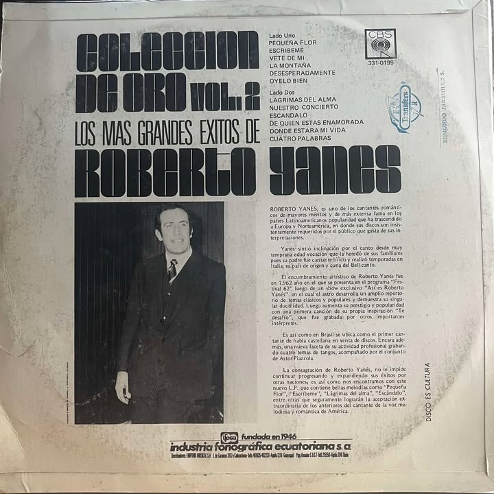 ROBERTO YANES - COLECCION DE ORO VOL.2 LP