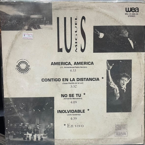 LUIS MIGUEL - AMERICA & EN VIVO LP (DE EPOCA)