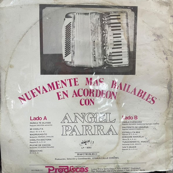 ANGEL PARRA - NUEVAMENTE MAS BAILABLES EN ACORDEON LP (DE EPOCA)