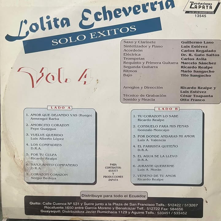 LOLITA ECHEVERRIA - SOLO EXITOS VOL.4 LP (DE EPOCA)