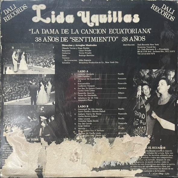 LIDA UQUILLAS - 38 AÑOS DE "SENTIMIENTO" LP (DE EPOCA)