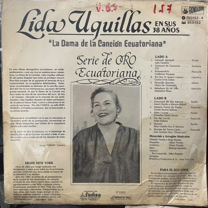 LIDA UQUILLAS - LA DAMA DE LA CANCION ECUATORIANA EN SUS 38 AÑOS LP (DE EPOCA)