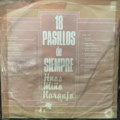 HNOS MIÑO NARANJO - 18 PASILLOS DE SIEMPRE LP (DE EPOCA)
