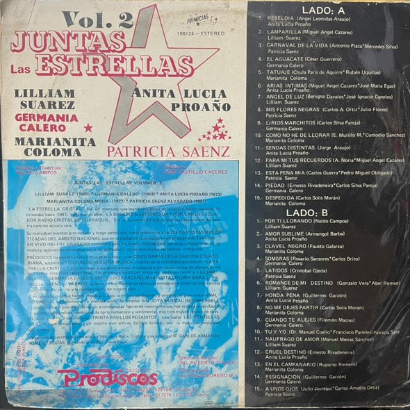 JUNTAS LAS ESTRELLAS - 30 PASILLOS PEGADITOS  VOL.2 LP (DE EPOCA)