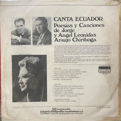 JORGE Y ANGEL LEONIDAS ARAUJO CHIRIBOGA - CANTA ECUADOR LP (DE EPOCA)