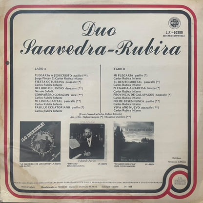 DUO SAAVEDRA- RUBIRA LP (DE EPOCA)