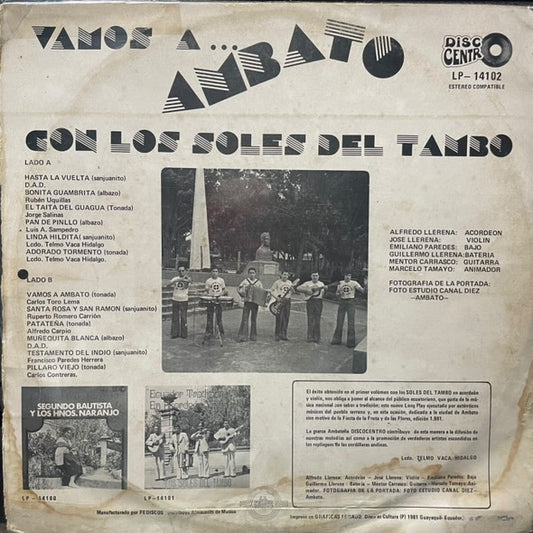 LOS SOLES DEL TAMBO - VAMOS A... AMBATO LP (DE EPOCA)