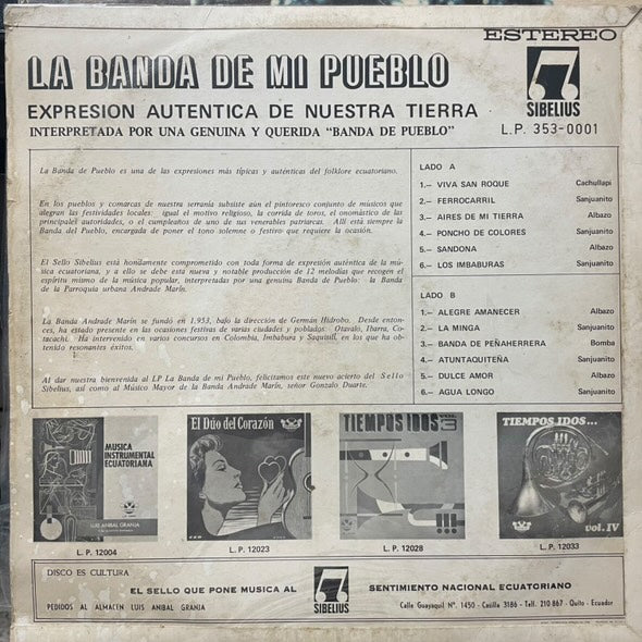LA BANDA DE MI PUEBLO LP (DE EPOCA)