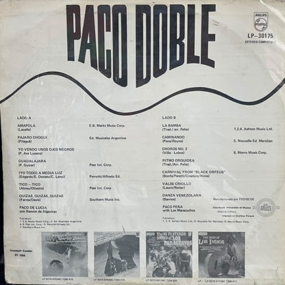 PACO DOBLE - PACO DE LUCIA / PACO PEÑA LP (DE EPOCA)