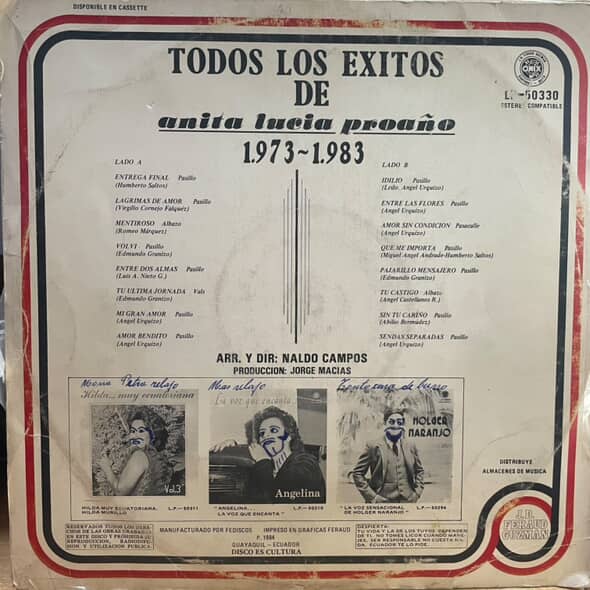 ANITA LUCIA PROAÑO - TODOS LOS EXITOS LP (DE EPOCA)