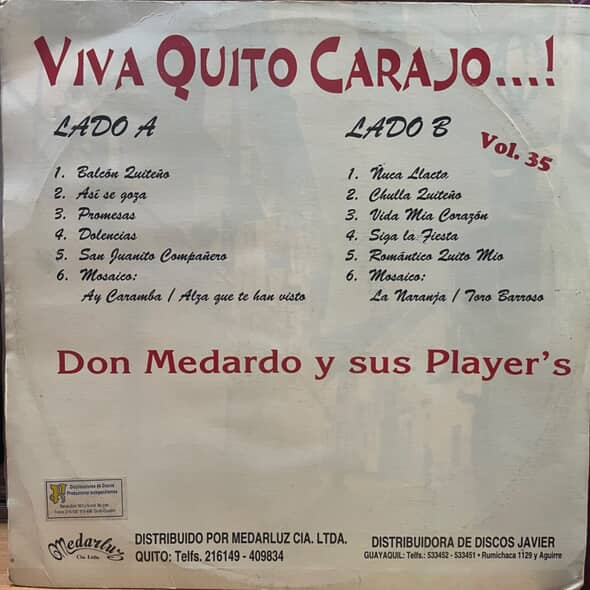 DON MEDARDO Y SUS PLAYERS - VIVA QUITO CARAJO...! VOL.35 LP (DE EPOCA)