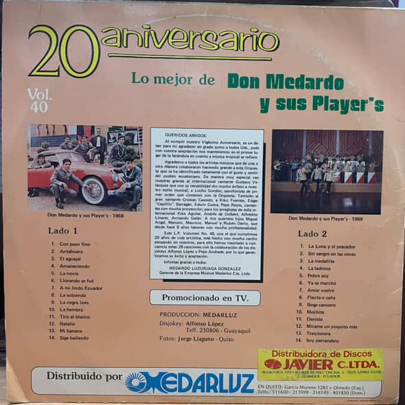 DON MEDARDO Y SUS PLAYERS - 20 ANIVERSARIO VOL. 40 LP (DE EPOCA)