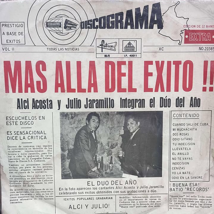 JULIO JARAMILLO Y ALCI ACOSTA - MAS ALLA DEL EXITO LP (DE EPOCA)