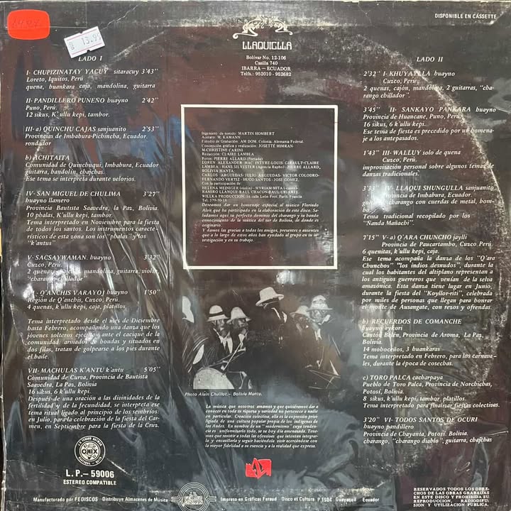 BOLIVIA MANTA - WIÑAYATAQUI LP (DE EPOCA)