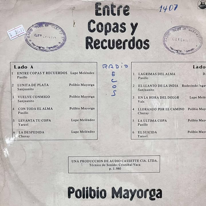 POLIBIO MAYORGA- ENTRE COPAS Y RECUERDOS LP