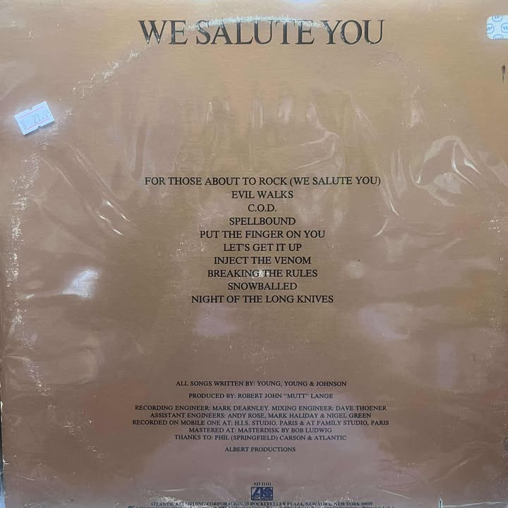 AC/DC - FOR THOSE ABOUT TO ROCK LP (DE EPOCA)
