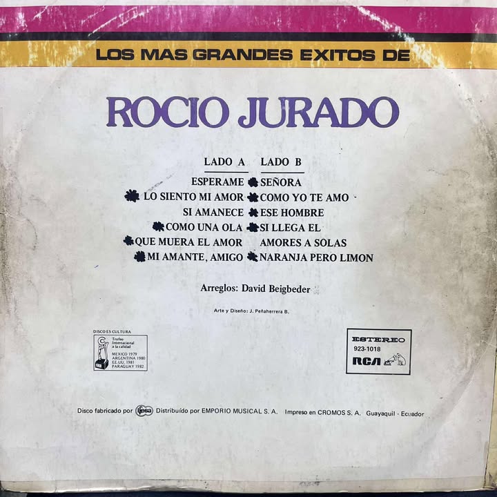 ROCIO DURCAL - LOS MAS GRANDES EXITOS LP ( DE EPOCA)