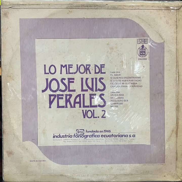 JOSE LUIS PERALES - LO MEJOR DE VOL.2 LP (DE EPOCA)