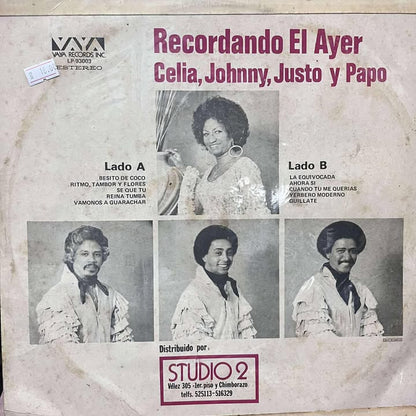 CELIA, JOHNNY, JUSTO Y PAPO - RECORDANDO EL AYER LP (DE EPOCA)