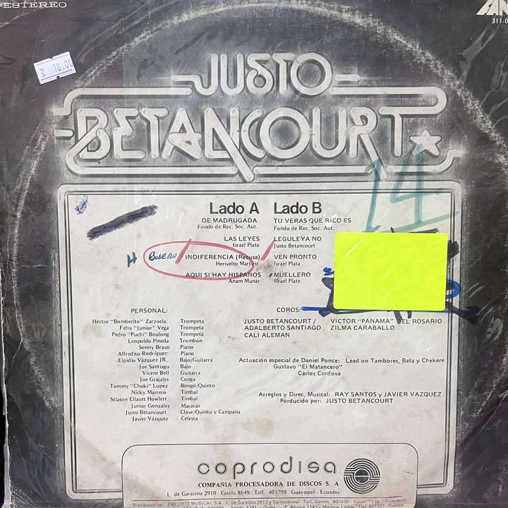 JUSTO BETANCOUR - LEGULEYA NO LP (DE EPOCA)