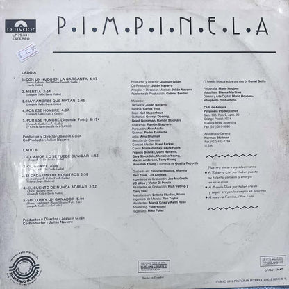 PIMPINELA - HAY AMORES QUE MATAN LP (DE EPOCA)