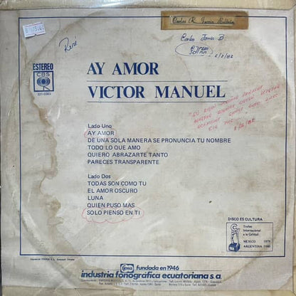 VICTOR MANUEL - AY AMOR LP (DE EPOCA)
