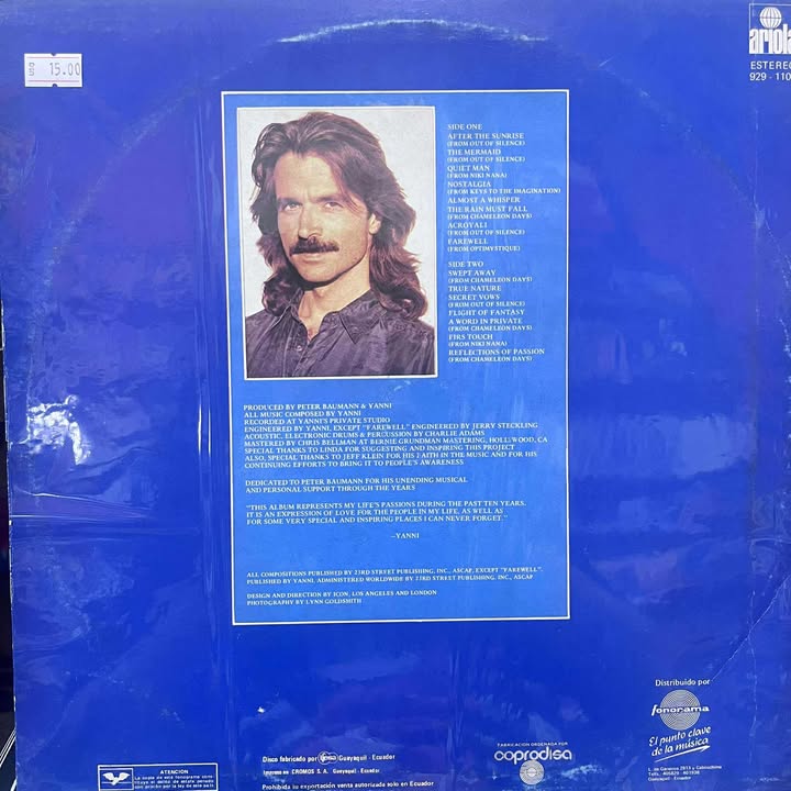 YANNI - REFLECTIONS OF PASSION LP (DE EPOCA)