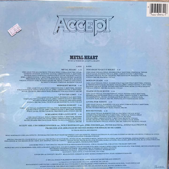 ACCEPT - METAL HEART LP (DE EPOCA)
