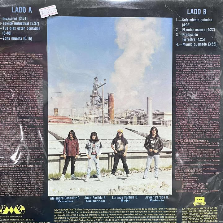 TRANSMETAL - ZONA MUERTA LP (DE EPOCA)