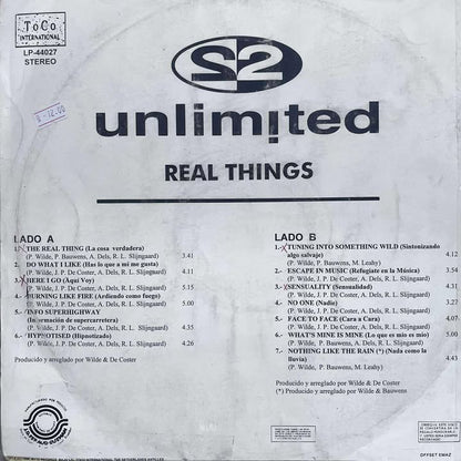 2 UNLIMITED - REAL THINGS LP (DE EPOCA)