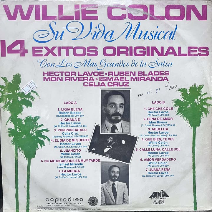 WILLIE COLON - 14 EXITOS ORIGINALES LP (DE EPOCA)
